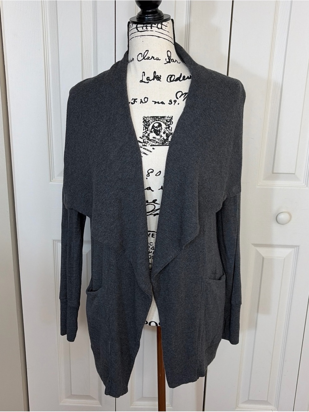 Athleta Studio Wrap longline sweater cardigan gray XS